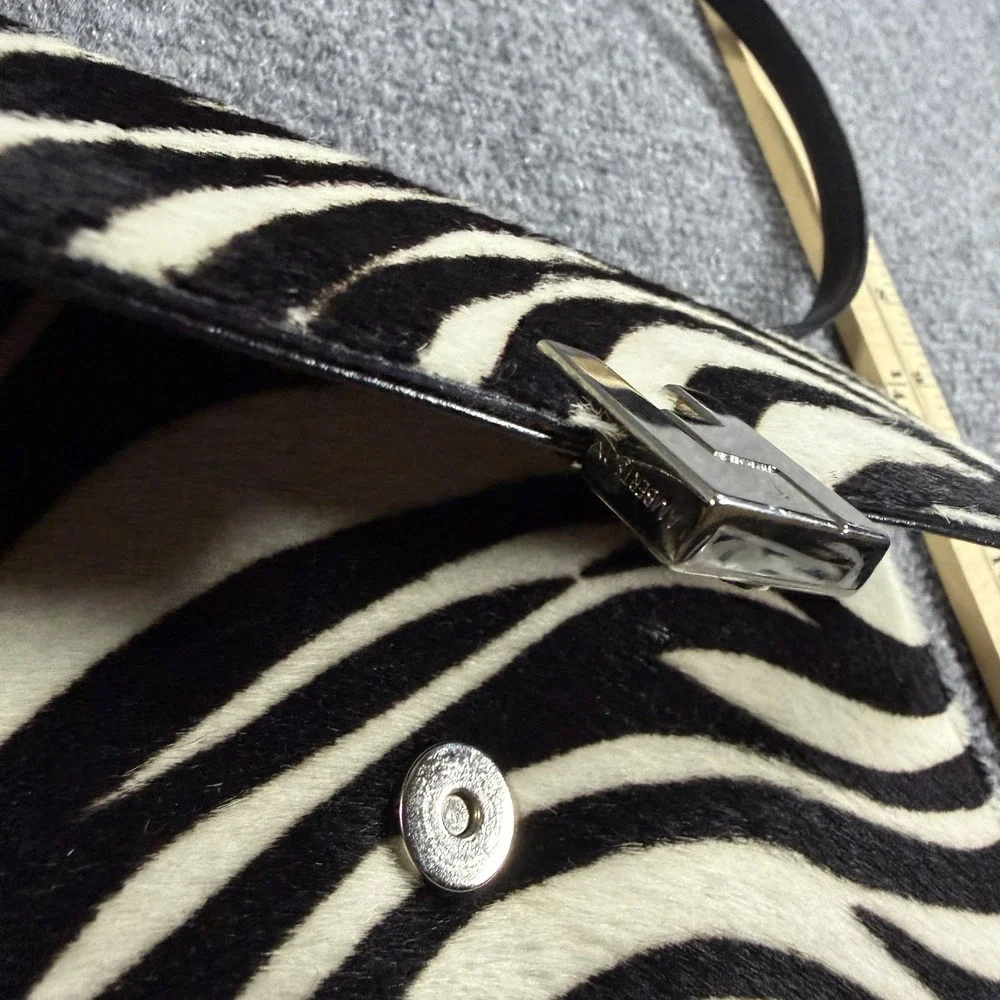 Lambertson Truex Handbag Calf Hair Zebra Print Shoulder Strap Italy Luxury